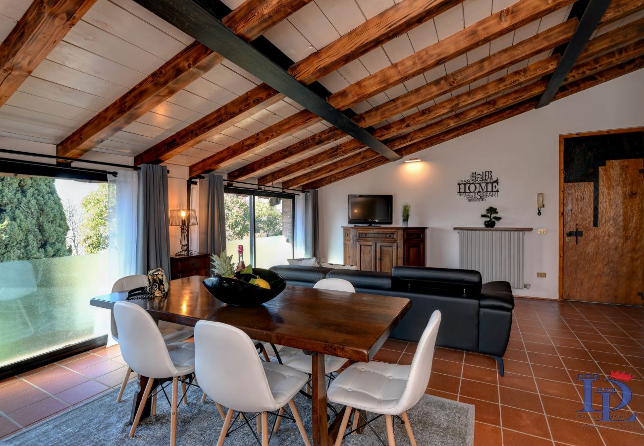 Bright living room with designer furniture and luxury finishes at Swarovski